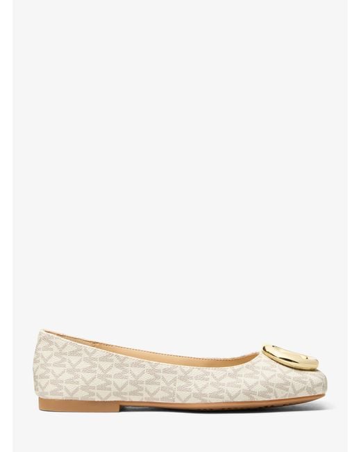 MICHAEL Michael Kors Natural Milan Signature Logo Ballet Flat