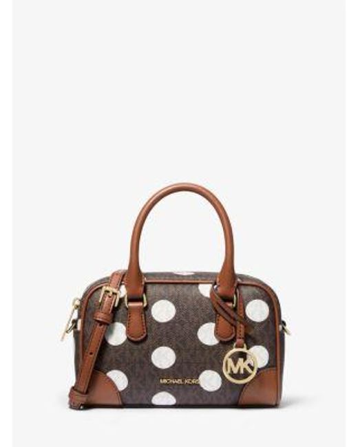 Michael Kors Brown Thompson Extra-Small Polka Dot Signature Logo Satchel