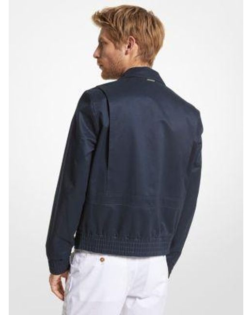 Michael Kors Blue Mk Cotton Blend Blouson Jacket for men