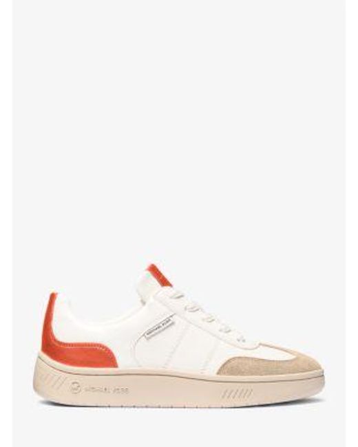 Michael Kors White Kai Mixed-Media Sneaker