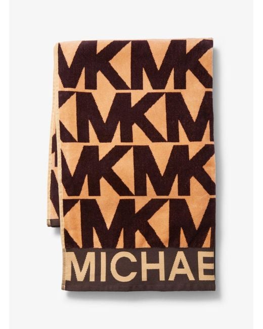 Michael Kors Brown Logo Cotton Towel