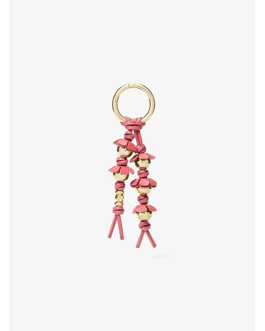 Michael Kors White Embellished Floral Bag Charm