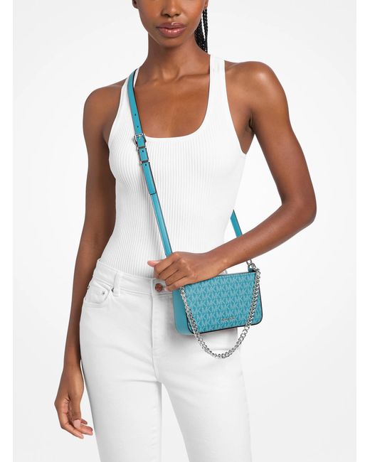 MICHAEL Michael Kors Blue Mk Bryant Small Signature Logo Convertible Pochette