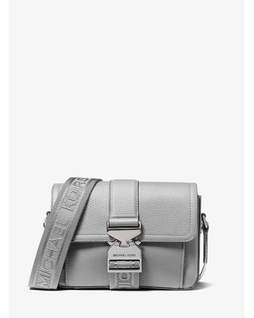 Michael Kors Gray Hudson Pebbled Leather Crossbody Bag for men