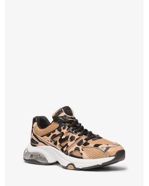 Olympia leopard calf hair and best sale leather trainer