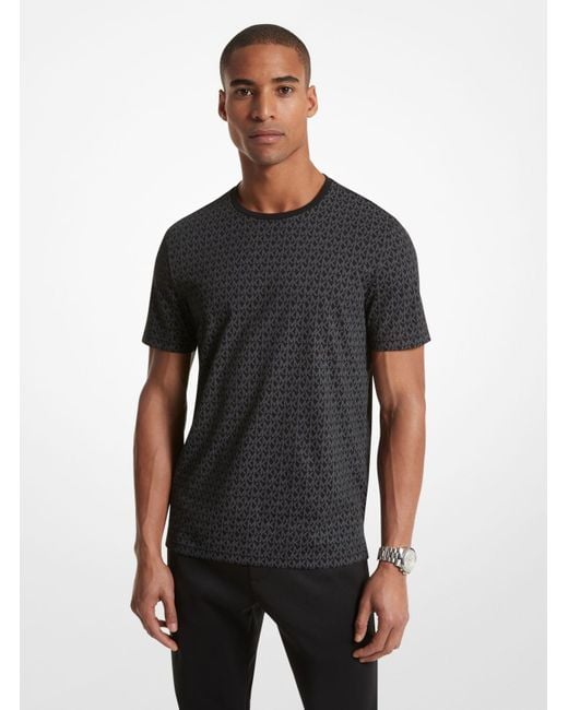 Camiseta de algodón con estampado de logotipo Michael Kors de hombre de color Black