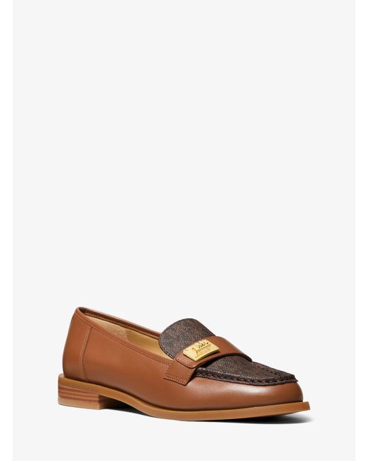 Michael Kors Multicolor Padma Logo And Leather Loafer