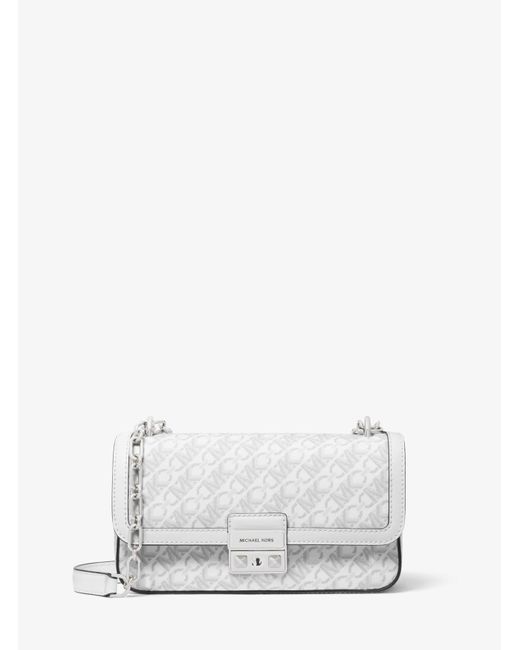 Petit sac porté épaule Tribeca à logo Empire Signature Michael Kors en coloris White