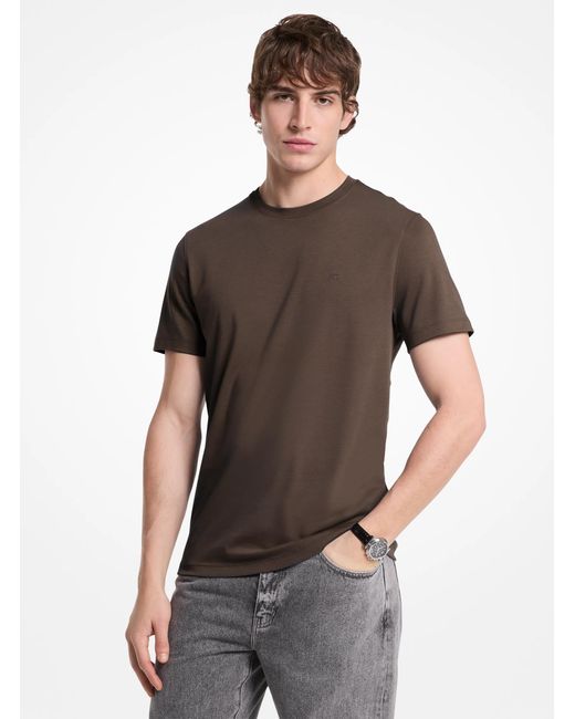 Michael Kors Brown Mk Cotton T-Shirt for men