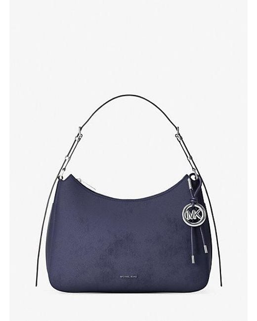 Michael Kors Blue Nolita Medium Nubuck Shoulder Bag