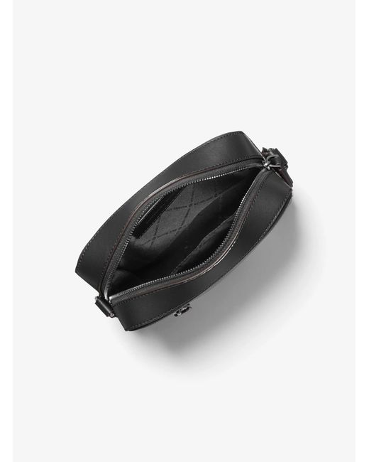 Michael Kors Black Mk Hudson Pebbled Leather Flight Bag for men
