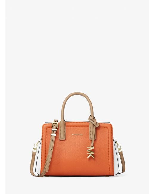 MICHAEL Michael Kors Orange Laila Extra-Small Color-Block Leather Crossbody Bag