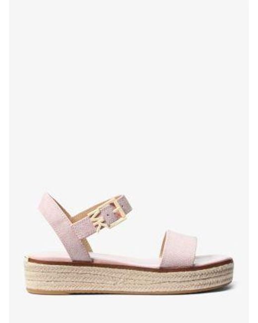 Michael Kors Natural Richie Signature Logo Platform Espadrille Sandal