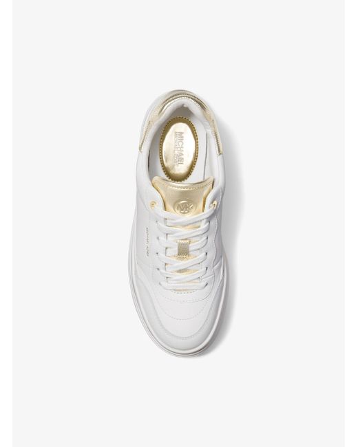 MICHAEL Michael Kors White Hayes Leather Platform Sneaker