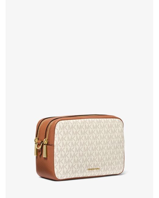 Michael Kors Natural Bryant Medium Signature Logo Camera Crossbody Bag