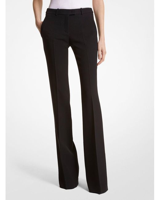Michael Kors Black Haylee Crepe Flare Leg Trousers