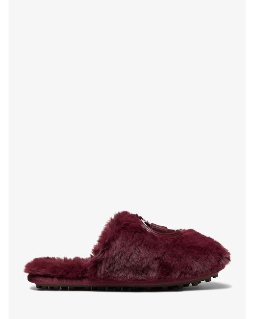 MICHAEL Michael Kors Purple Mk Ada Faux Fur Slipper