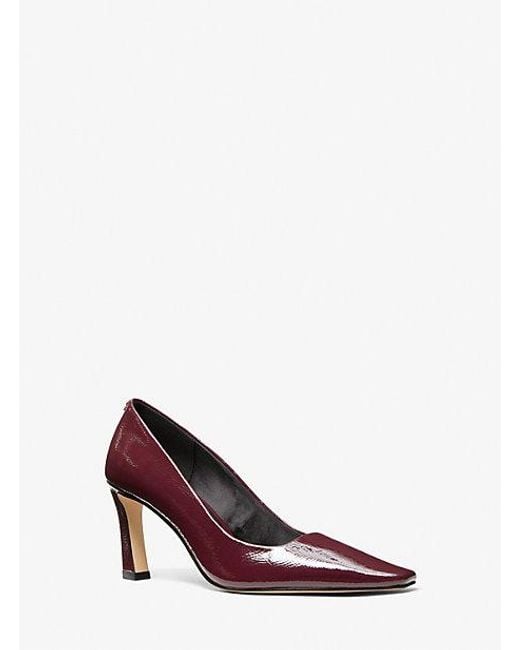 Michael Kors Pink Darrah Crackled Patent Leather Pump
