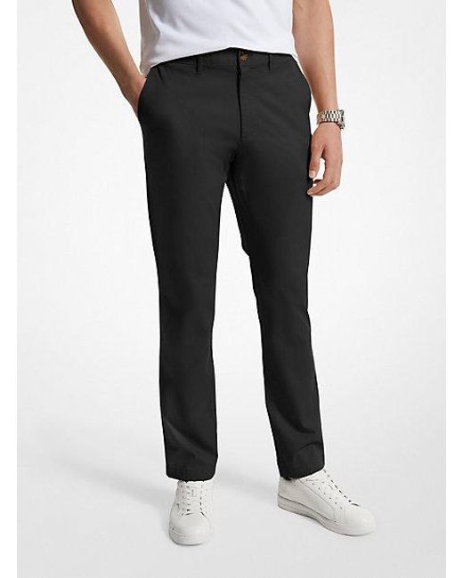 Michael Kors Black Mk Slim-Fit Cotton Blend Chino Trousers for men