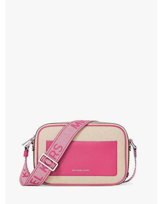 MICHAEL Michael Kors Pink Mk Maeve Large Canvas Crossbody Bag
