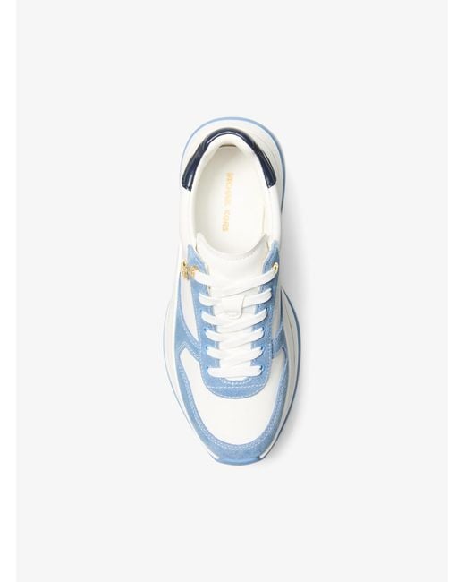 MICHAEL Michael Kors Blue Mk Arla Leather And Suede Trainer