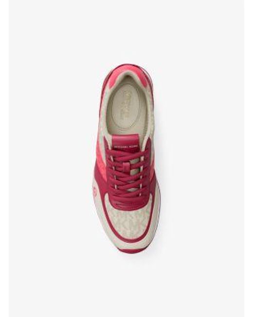 Michael Kors Pink Andi Mixed-Media Trainer