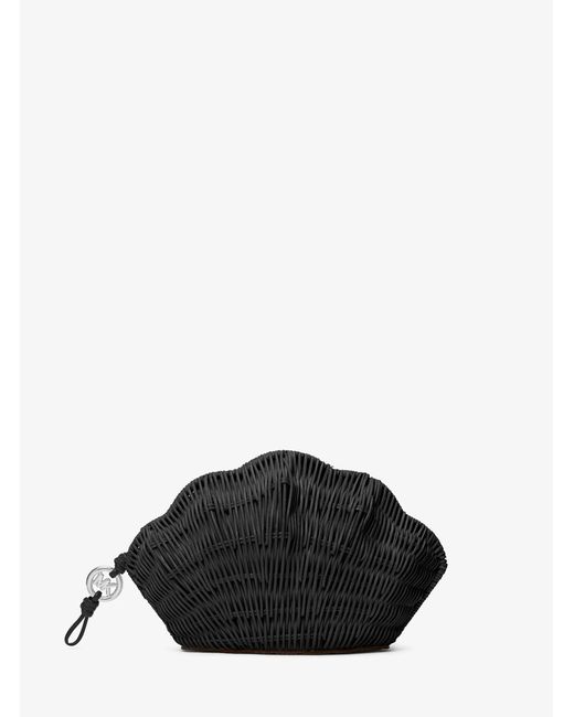 Mk Rattan Michael Kors Mk Shelly Rattan Clutch in Black | Lyst Canada
