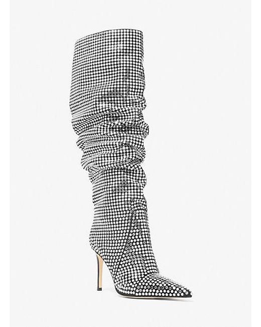 MICHAEL Michael Kors White Mk Dawn Studded Boot