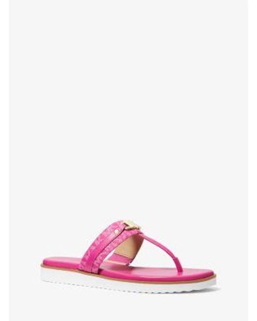 Michael Kors Pink Farrah Signature Logo Sandal