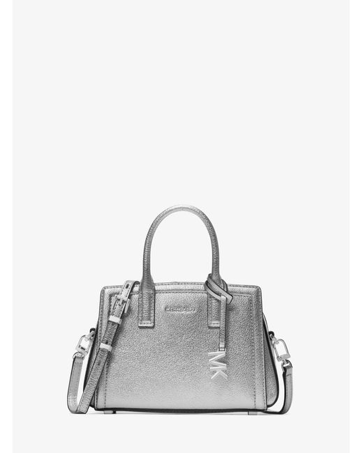 MICHAEL Michael Kors Gray Mk Laila Extra-Small Metallic Leather Crossbody Bag