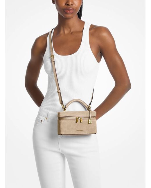 Michael Kors Natural Jana Extra-Small Leather Convertible Crossbody Bag