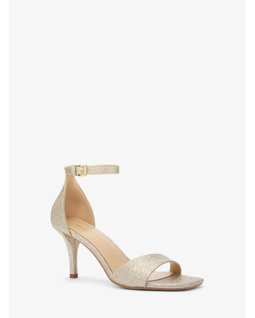 MICHAEL Michael Kors White Mk Jaida Metallic Leather Sandal