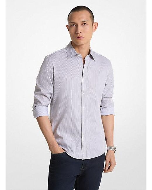 Michael Kors Purple Slim-fit Stretch Cotton Blend Shirt for men