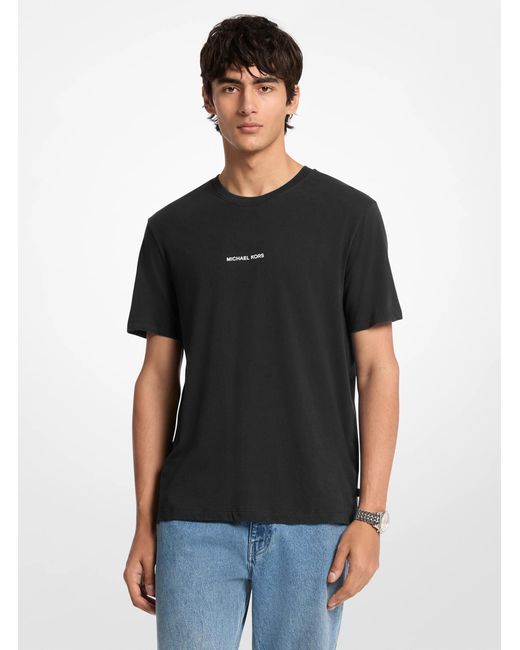 Michael Kors Black Mk Graphic Logo Cotton T-Shirt for men