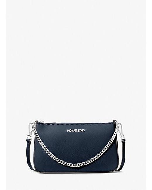 Michael Kors Outlet Mk Jet Set Medium Saffiano Leather Crossbody Bag in Blue Lyst Canada