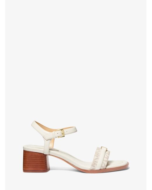 MICHAEL Michael Kors White Mandy Signature Logo Sandal