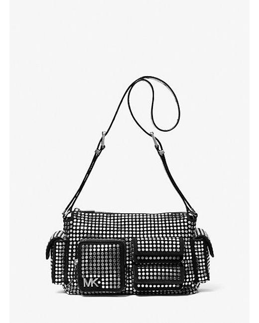 Michael Kors Black Dakota Medium Studded Suede Shoulder Bag