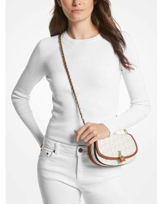 Petit sac porté épaule Mila avec logo Empire emblématique Michael Kors en coloris White