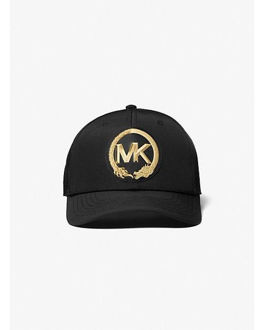 Michael Kors Black New Year Metallic Logo Woven Baseball Cap for men
