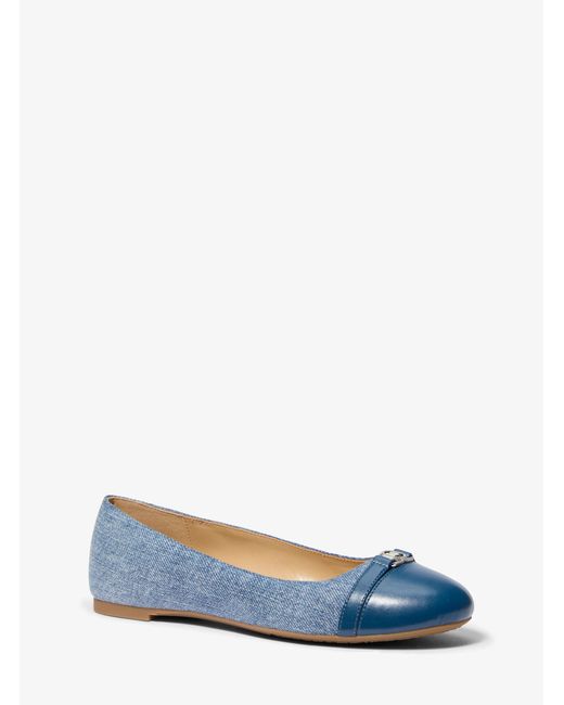 MICHAEL Michael Kors Blue Mk Mandy Denim Ballet Flat