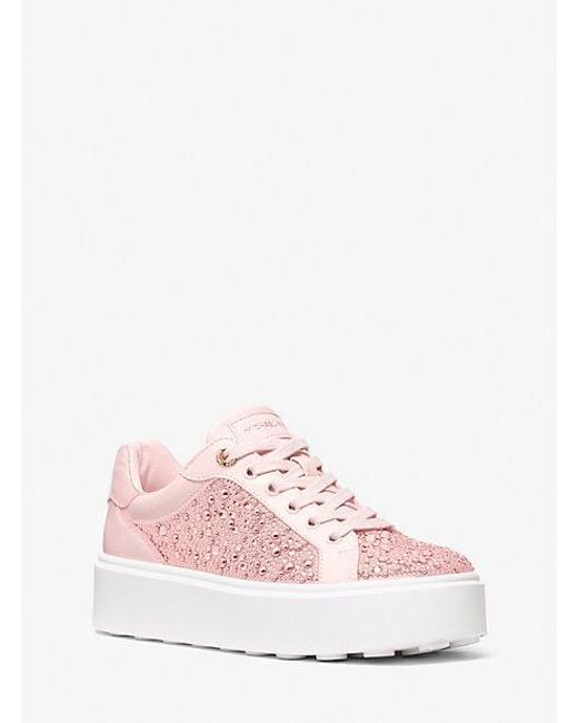 Michael Kors Pink Romey Embellished Platform Sneaker
