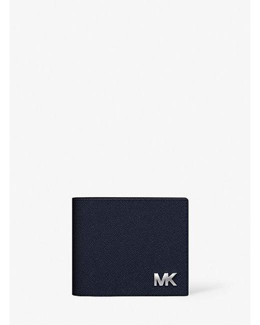 Michael Kors Blue Cooper Saffiano Leather Billfold Wallet With Passcase for men