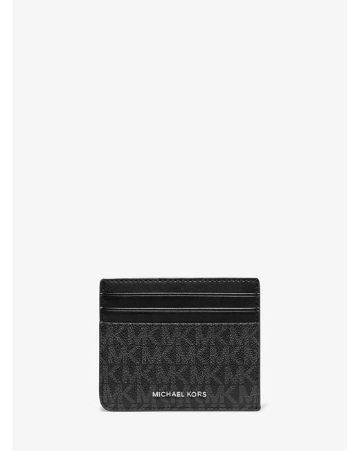 Michael Kors Black Hudson Signature Logo Card Case for men