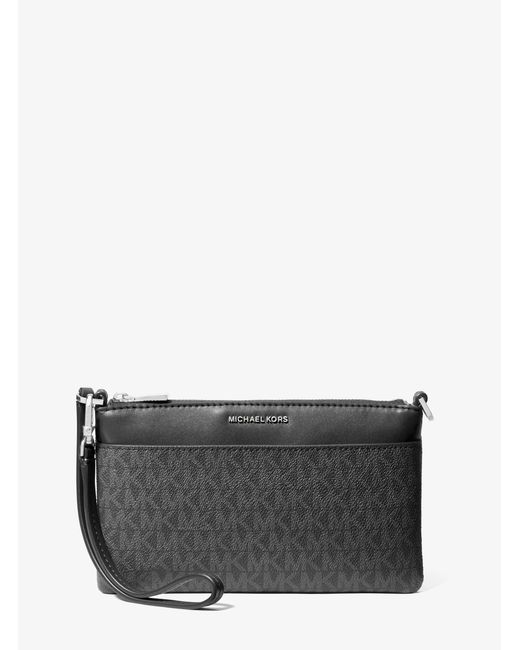 MICHAEL Michael Kors Gray Mk Jet Set Medium Signature Logo Convertible Wristlet