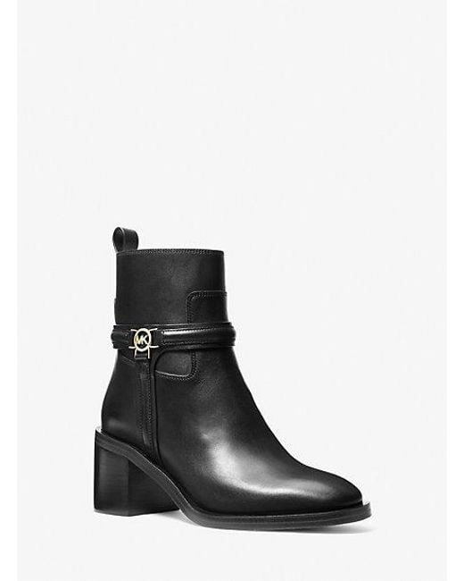 michael kors denver leather ankle boot