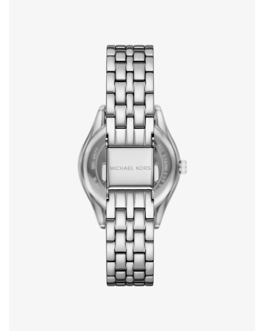 Michael Kors White Mini Harlowe Pavé-Tone Watch And Jewelry Set