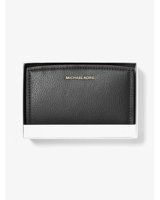 MICHAEL Michael Kors White Mk Bryant Medium Pebbled Leather Wallet