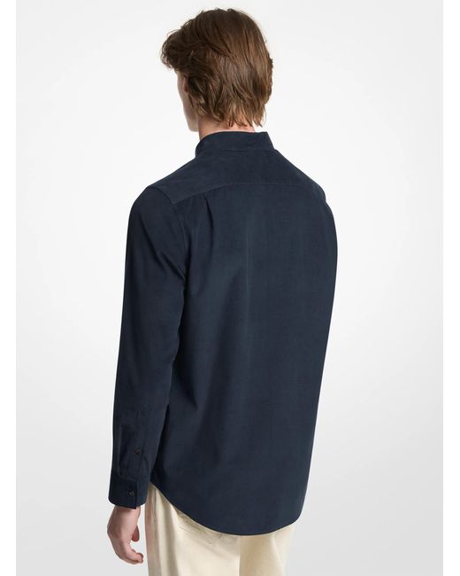 Michael Kors Blue Michael Kors Cotton Corduroy Shirt for men