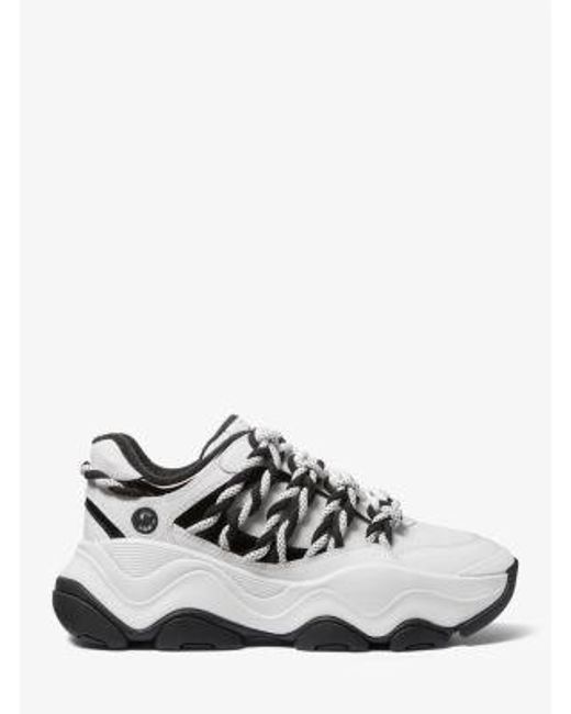 Mk Basket Atlas À Cordon, En Maille Et Cuir MICHAEL Michael Kors en coloris White