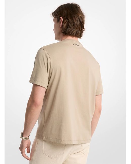 Michael Kors Natural Mk Circle Logo Cotton Jersey T-Shirt for men